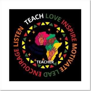 Celebrate Black History Teacher Teach Love African American Posters and Art